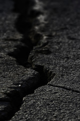 asphalt in cracks texture / abstract background cracks on asphalt road
