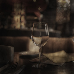 glass of red wine / vintage background, old cask wine, alcohol tasting