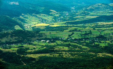 Ukrainian Carpathians near Poland and Slovakia, hills landscape