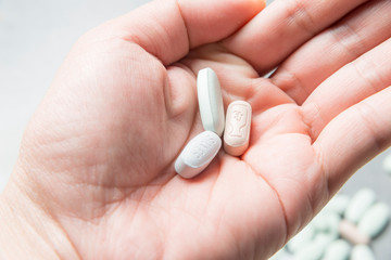 Vitamin pills, a bunch of health products