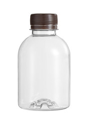 Plastic water bottle disposable (with clipping path) isolated on white background