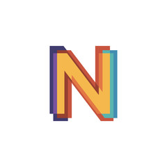 Initials letters N logo design vectors modern colorful