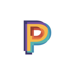 Initials letters P logo design vectors modern colorful