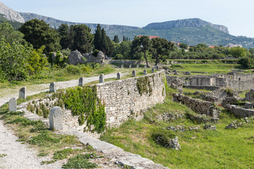 Fototapeta na wymiar 08 Split, Croatia. Roman ruins of Salona at Solin