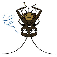 コオロギ キャラクター イラスト クリップアート