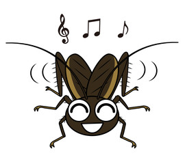 スズムシ キャラクター イラスト クリップアート Wall Mural みやもとかずみ