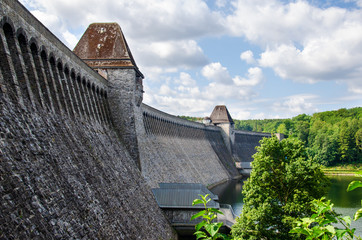 Fototapeta na wymiar Old water dam. Mohnesee Dam.