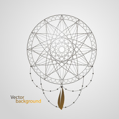 Vector banner round esoteric pattern for greeting card.