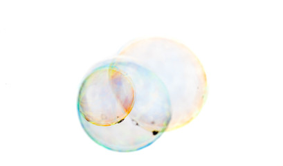 soap bubbles on a white background