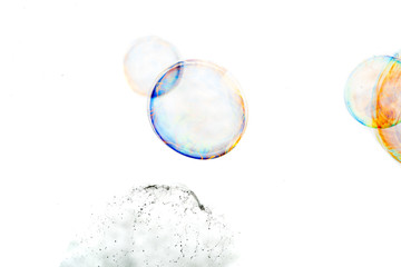 soap bubbles on a white background
