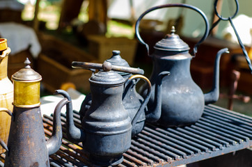 Medieval dishes and life at the medieval festival.
