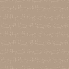 Seamless pattern with cave drawings.