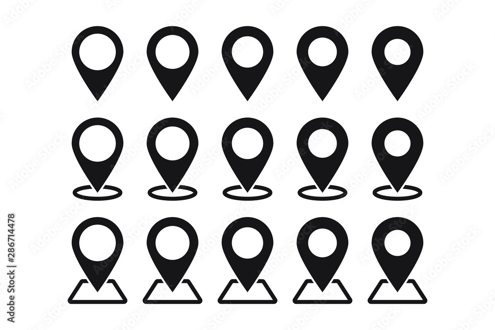 Poster set of maps pins. location map icon.