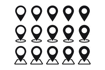 Set of maps pins. Location map icon.