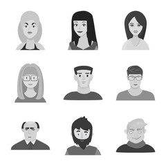 Isolated object of avatar and creative logo. Collection of avatar and person stock symbol for web.