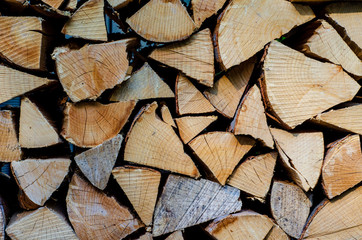 Close up of a Pile of Firewood