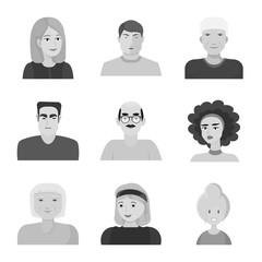 Vector design of profession and office logo. Set of profession and fashion vector icon for stock.