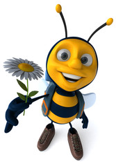 Fun backpacker bee - 3D Illustration