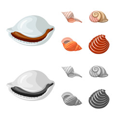 Vector design of animal and decoration icon. Set of animal and ocean stock vector illustration.