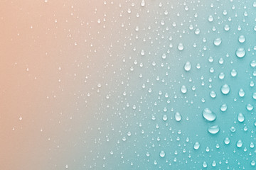 Drops of water on a color background - 286718003