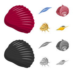 Naklejka premium Isolated object of animal and decoration icon. Set of animal and ocean stock symbol for web.