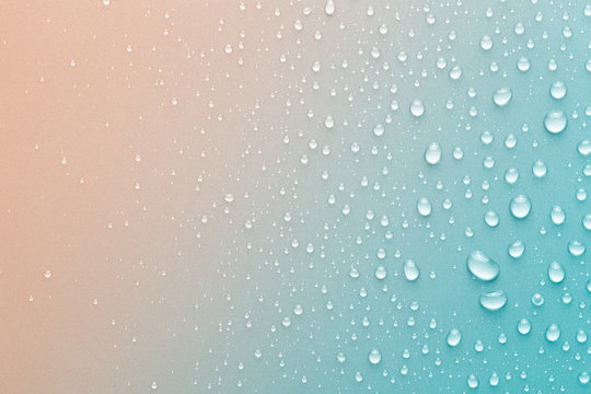 Drops of water on a color background