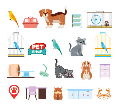 bundle of pet shop icons