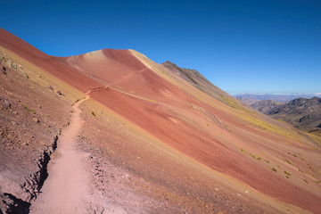 The Red Valley near Rainbow Mountain in the high Andean mountains, Peru