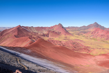 The Red Valley near Rainbow Mountain in the high Andean mountains, Peru