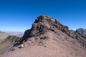 The Red Valley near Rainbow Mountain in the high Andean mountains, Peru