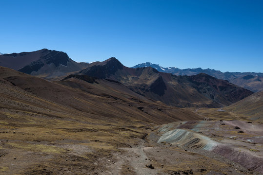 The Red Valley near Rainbow Mountain in the high Andean mountains, Peru