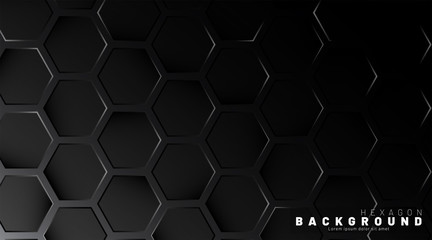 Black hexagon abstract pattern on colorful brush style background technology. Honeycomb. Vector illustration