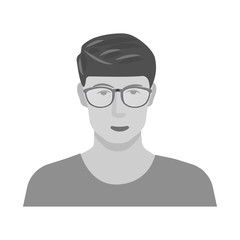 Vector illustration of face and male logo. Set of face and young stock vector illustration.