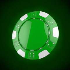 Naklejka premium Casino token. Classic casino game 3D chips. Gambling concept, black poker chips with golden design elements.