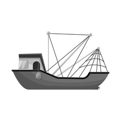 Vector design of ship and water logo. Collection of ship and fishery stock symbol for web.