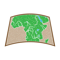 Map of mainland Africa.African safari single icon in colour style vector symbol stock illustration web.