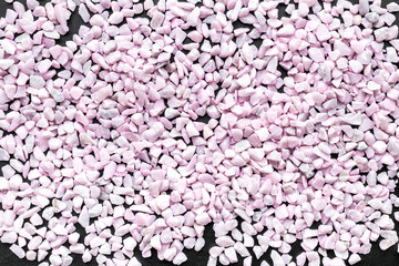 Decoration with stones pattern on white background top view