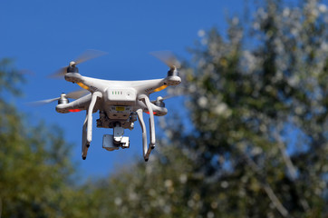 Drone quadrocopter outdoor. 