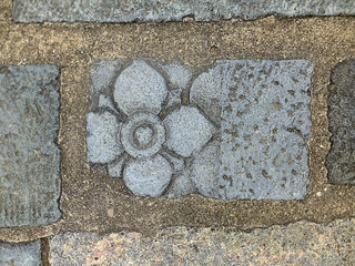 Vieilles pierre à motif floral