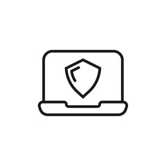 computer security - minimal line web icon. simple vector illustration. concept for infographic, website or app.