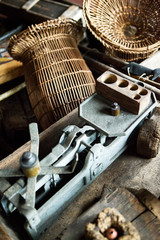 detail of an old steam engine