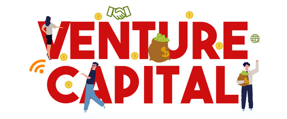 Background concept illustration of venture capital investment money cash in start-up company.