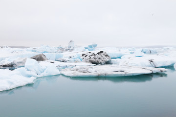 Fototapeta na wymiar Iceberg lagoon jokulsarlon on the south of Iceland
