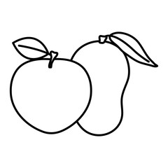 fresh mango and apple fruits