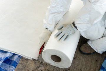 glass fiber material prepare for lining coating repair