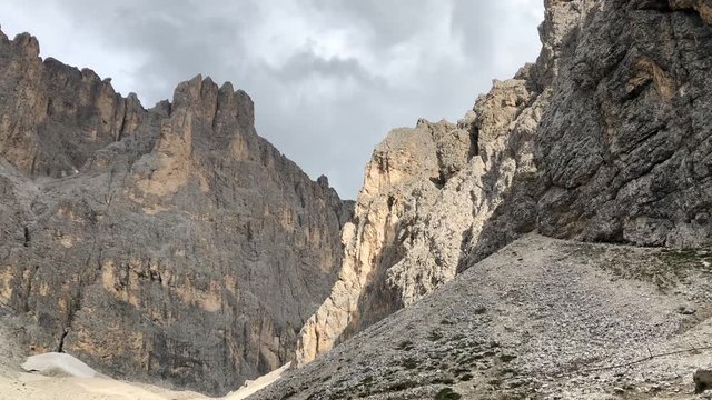 Timelapse with clouds shot in the Dolomites mountains in Italy