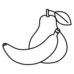 fresh pear and banana fruits