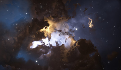 Glowing huge nebula with young stars. Space background © Peter Jurik