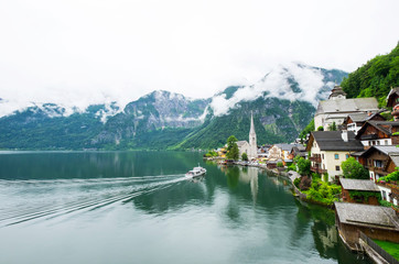 Fototapeta premium View of Hallstatt. Village in Austria.