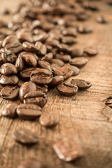 coffee bean on wooden background